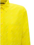 Balenciaga Yellow Cotton Shirt With Allover Logo Print Balenciaga Yellow Cotton Shirt With Allover Logo Print - Yellow
