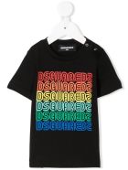 Newborn Black D2kids Rainbow Logo T-shirt Dsquared2 Newborn Black D2kids Rainbow Logo T-shirt