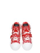 Gienchi Hypnos Sneakers In Red Leather And Fabric Gienchi Hypnos Sneakers In Red Leather And Fabric - red
