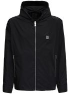 Givenchy Black Nylon Hooded Jacket With Logo Givenchy Black Nylon Hooded Jacket With Logo - Black