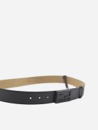 Fendi Leather Belt With Ff Baguette Buckle Fendi Leather Belt With Ff Baguette Buckle - Black