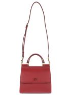 Red Leather Sicily Small Tote Bag Dolce & Gabbana Red Leather Sicily Small Tote Bag - POPPY RED