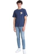 Adamo T-shirt In Blue Cotton Golden Goose Adamo T-shirt In Blue Cotton - BLUE