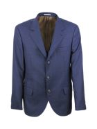 Brunello Cucinelli 3-button Unlined Jacket In Cool Wool Canvas.the Buttons Are In Brown Horn Brunello Cucinelli 3-button Unlined Jacket In Cool Wool Canvas.the Buttons Are In Brown Horn - Blu
