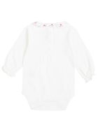 Tartine et Chocolat White Cotton Romper With Embroidered Collar Tartine et Chocolat White Cotton Romper With Embroidered Collar - White