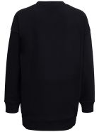 RED Valentino Oversized Black Sweatshirt With Contrasting Logo Print And Point D'esprit Insert RED Valentino Oversized Black Sweatshirt With Contrasting Logo Print And Point D'esprit Insert - Black