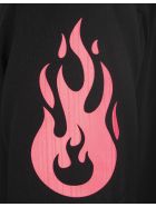 Man Black T-shirt With Fluo Pink Flame Vision of Super Man Black T-shirt With Fluo Pink Flame - Black/pink