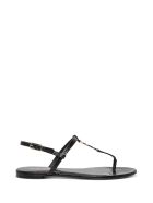 Saint Laurent Clessandra Sandals In Black Crocodile Printed Leather Saint Laurent Clessandra Sandals In Black Crocodile Printed Leather - Black
