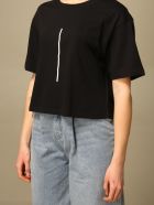 Armani Exchange T-shirt Armani Exchange Cropped Cotton T-shirt With Logo Armani Collezioni Armani Exchange T-shirt Armani Exchange Cropped Cotton T-shirt With Logo - Black