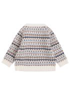 Tartine et Chocolat Multicolor Wool Sweater With Buttons Tartine et Chocolat Multicolor Wool Sweater With Buttons - White