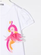 Newborn White T-shirt With Parrot Print Il Gufo Newborn White T-shirt With Parrot Print