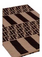 Fendi Ff Motif Jacquard Shawl Fendi Ff Motif Jacquard Shawl - brown