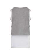 Dimensione Danza Grey And White Tank Top With Logo For Girl Dimensione Danza Grey And White Tank Top With Logo For Girl - Grey