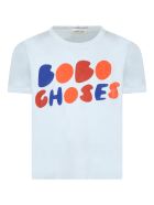 Bobo Choses Light-blue T-shirt For Kids With Logo Bobo Choses Light-blue T-shirt For Kids With Logo - Light Blue