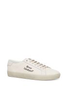 Saint Laurent Court Sl / 06 Sneakers With Leather And Fabric Embroidery Saint Laurent Court Sl / 06 Sneakers With Leather And Fabric Embroidery - White