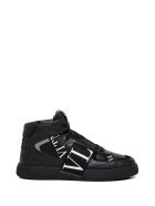 Valentino Garavani Black Leather Sneakers With Vl7n Logo Valentino Garavani Black Leather Sneakers With Vl7n Logo - Black