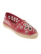Red Leather Espadrilles With Cut-out Detail RED Valentino Red Leather Espadrilles With Cut-out Detail - Cherry/latte