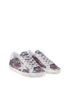Golden Goose Super Star Sneakers In Glitter Leopard Golden Goose Super Star Sneakers In Glitter Leopard - Black Silver
