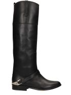 Golden Goose Charlie Texan Boots In Black Leather Golden Goose Charlie Texan Boots In Black Leather - black
