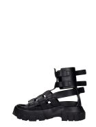 Rick Owens Hiking Track Flats In Black Leather Rick Owens Hiking Track Flats In Black Leather - black