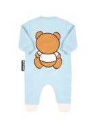 Moschino Light Blue Babygrow For Baby Boy With Teddy Bear Moschino Light Blue Babygrow For Baby Boy With Teddy Bear - Light Blue