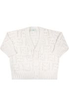 Fendi Ivory Cardigan For Babykids Fendi Ivory Cardigan For Babykids - Ivory