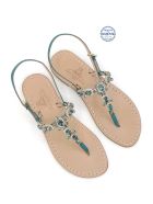 Via Krupp Jewel Flip Flops Sandals Dea Sandals Via Krupp Jewel Flip Flops Sandals - petrol blue, crystal