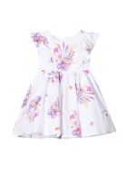 Monnalisa White Dress Monnalisa White Dress - Bianco e Rosa