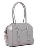 Givenchy Antigona Lock Mini Leather Handbag Givenchy Antigona Lock Mini Leather Handbag - Grey