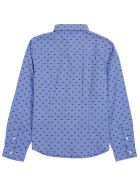 Emporio Armani Light Blue Cotton Shirt With Allover Logo Print Emporio Armani Light Blue Cotton Shirt With Allover Logo Print - Light blue