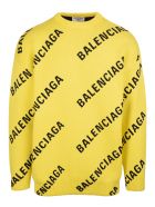 Unisex Yellow Allover Logo Crewneck Pullover Balenciaga Unisex Yellow Allover Logo Crewneck Pullover - Yellow/black