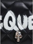 Alexander McQueen Graffiti Quilted Leather Crossbody Bag With Logo Alexander McQueen Graffiti Quilted Leather Crossbody Bag With Logo - White/black