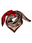 Burberry Logo Print Check Scarf Burberry Logo Print Check Scarf - Archive Beige/Red