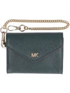 Michael Kors Money Pieces Small Flap-over Leather Wallet Michael Kors Money Pieces Small Flap-over Leather Wallet - green