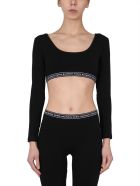 Balmain Cropped Top With Logo Band Balmain Cropped Top With Logo Band - NERO