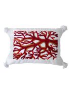 Acrylic Hand Painted Outdoor Cushion 40x40 cm Le Botteghe su Gologone Acrylic Hand Painted Outdoor Cushion 40x40 cm - Red Fantasy