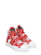 Gienchi Hypnos Sneakers In Red Leather And Fabric Gienchi Hypnos Sneakers In Red Leather And Fabric - red