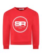 Sonia Rykiel Red Sweatshirt For Girl With Logos Sonia Rykiel Red Sweatshirt For Girl With Logos - Red