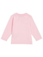 Moschino Long-sleeved Pink Cotton T-shirt With Teddy Bear Print Moschino Long-sleeved Pink Cotton T-shirt With Teddy Bear Print - Pink