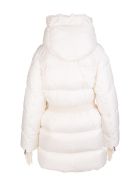 White Down Jacket With Belt And Sleeve With Concealed Fringes Ermanno Scervino White Down Jacket With Belt And Sleeve With Concealed Fringes - MARSHMALL