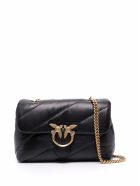 Pinko Love Crossbody Bag In Black Leather Pinko Love Crossbody Bag In Black Leather - Black
