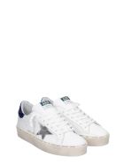 Golden Goose Hi Star Sneakers In White Leather Golden Goose Hi Star Sneakers In White Leather - White/silver