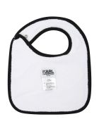 Karl Lagerfeld Kids White Set For Baby Boy With Black Logo Karl Lagerfeld Kids White Set For Baby Boy With Black Logo - White