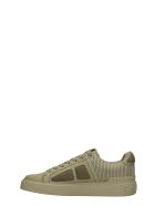 Balmain B-court Sneakers In Khaki Leather Balmain B-court Sneakers In Khaki Leather - khaki