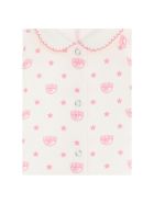 Chiara Ferragni White And Pink Cotton Logomania Onesie Chiara Ferragni White And Pink Cotton Logomania Onesie - White