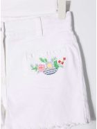Stella McCartney Kids White Cotton Shorts With Floral Embroidery Stella McCartney Kids White Cotton Shorts With Floral Embroidery - White