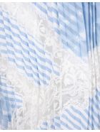 Light Blue Pleated Skirt With Lace Inserts Ermanno Scervino Light Blue Pleated Skirt With Lace Inserts