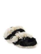 Marni Fussbett - Shearling Buckled Sandals Marni Fussbett - Shearling Buckled Sandals - Black/white