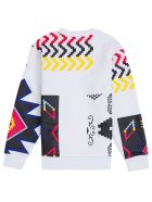 Marcelo Burlon Multicolor Cotton Patchwork Sweatshirt Marcelo Burlon Multicolor Cotton Patchwork Sweatshirt - White