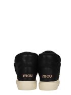 Mou Eskimo Sneaker Low Heels Ankle Boots In Black Leather Mou Eskimo Sneaker Low Heels Ankle Boots In Black Leather - black